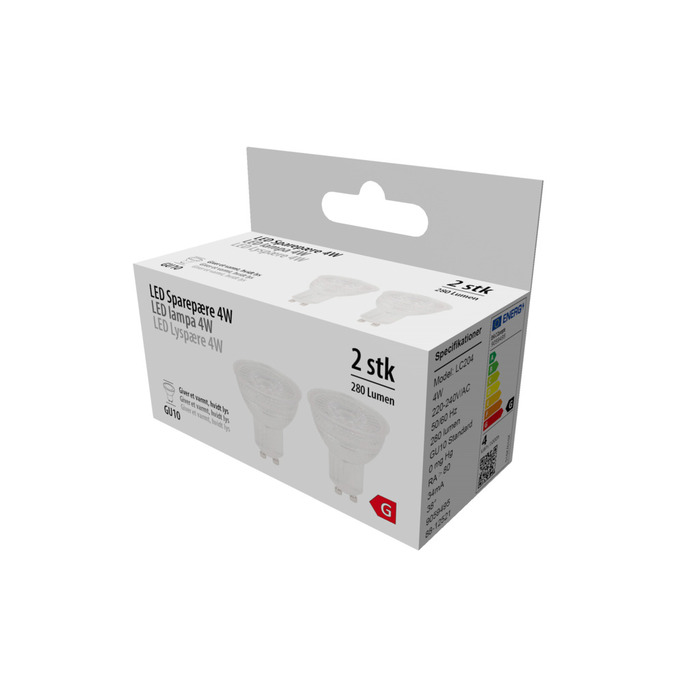 LED-Spotpære 4 W GU10 - 2-pk.